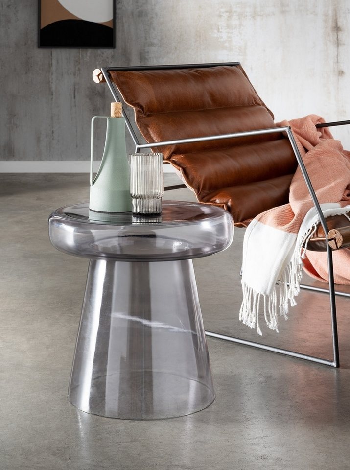 Concept GmbH Beistelltisch in Grau, Glas - 39x40cm (HxD) von Concept GmbH