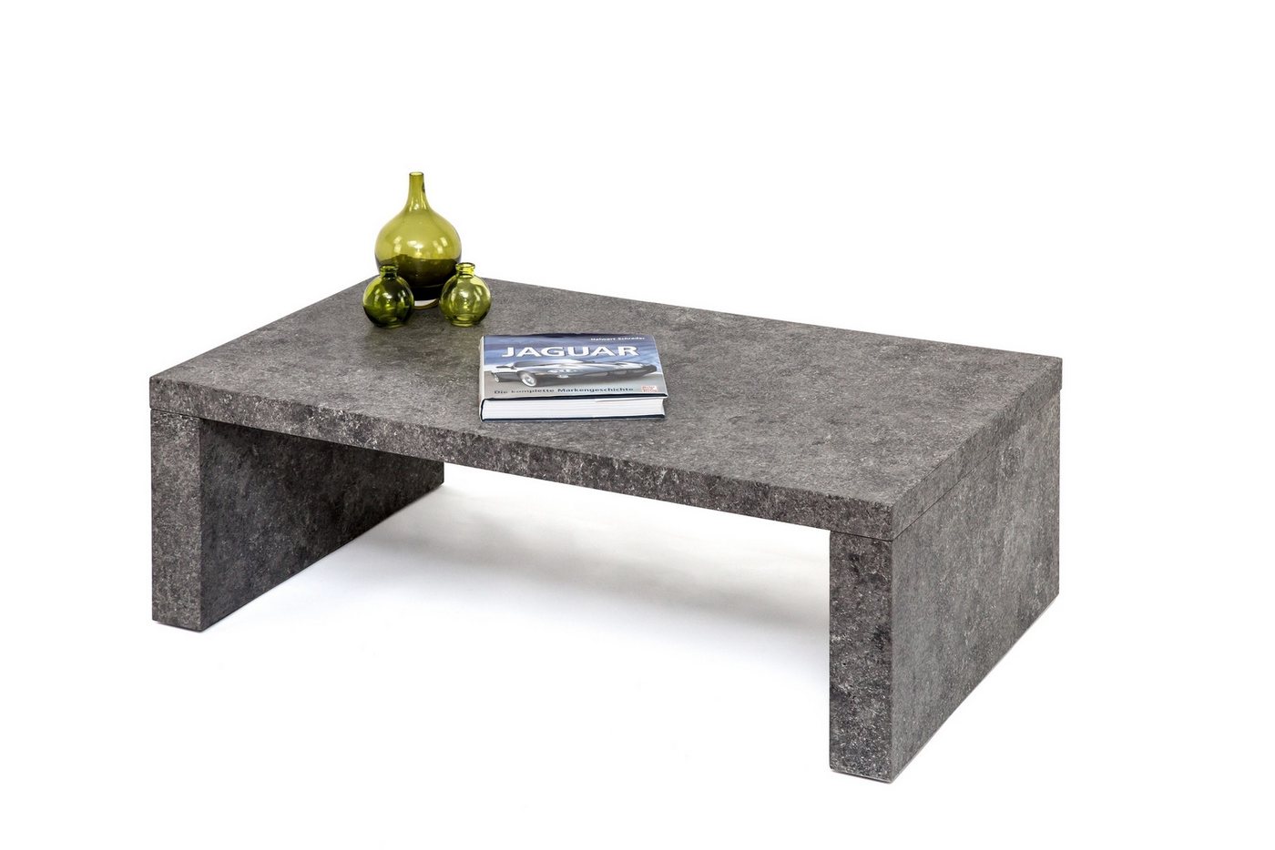 Concept GmbH Couchtisch in Grau Stein Optik, MDF - 110x36x65cm (BxHxT) von Concept GmbH