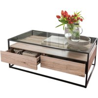 Couchtisch Bozen II glasklar Eiche Sonoma Nachbildung schwarz B/H/T: ca. 110x42x60 cm von XXXL