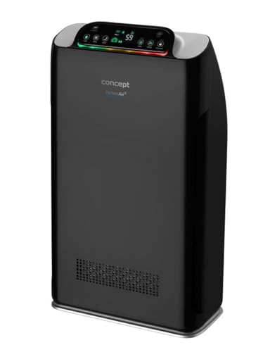 CONCEPT Hausgeräte Perfect Air SMART CA2000 Luftreiniger Raumluftreiniger 320 m3 / h 7-Stufen-Filtration HEPA-13 Staubfilter Ionisator Kohlefilter 99.9% Mobile App, schwarz von Concept