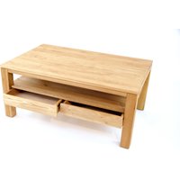 Concept Bora Couchtisch 2 Schubladen Eiche Massivholz 110x49x70 cm von Concept