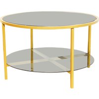 Concept Granada V Couchtisch Glas rund Gold von Concept