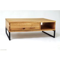 Concept Hugo Couchtisch Metall/Eiche mit Schubfach Push to Open von Concept