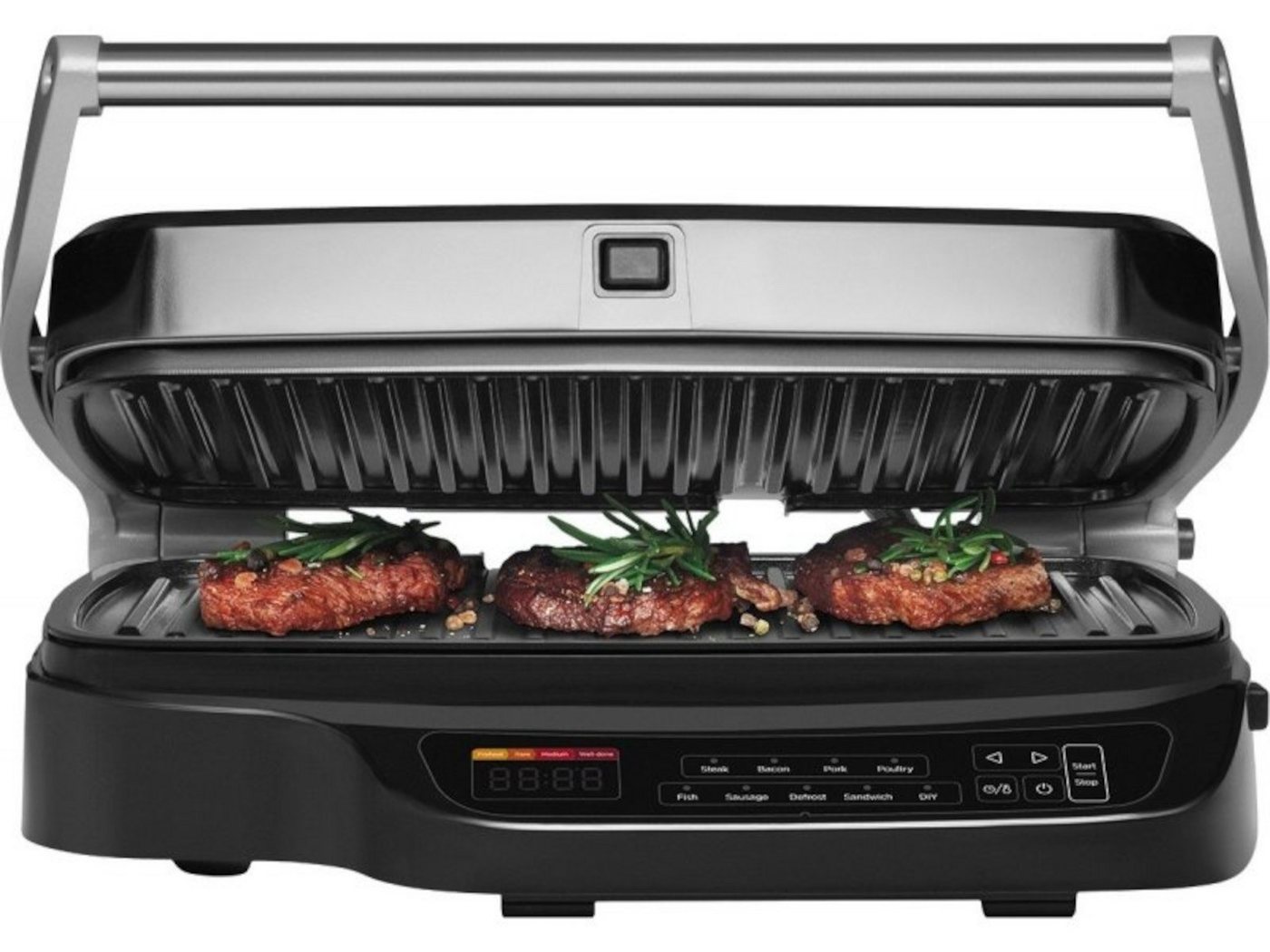 Concept Kontaktgrill GE2030, 2100 W, Elektrogrill Antihaft-Aluminiumplatten GE2030, Schwarz von Concept