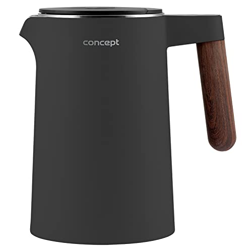 Concept Norwood Wasserkocher aus Edelstahl mit Temperaturregelung 45/60/70/85/90/95/100°C KEEP WARM-Funktion 1,5L 1850-2200 W (Dunkelgrau) von Concept