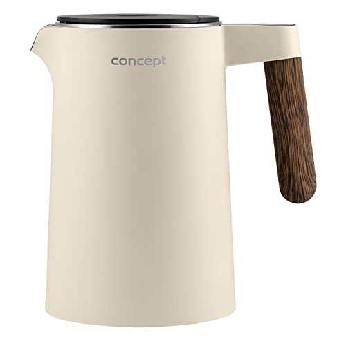 Concept Norwood Wasserkocher aus Edelstahl mit Temperaturregelung 45/60/70/85/90/95/100°C KEEP WARM-Funktion 1,5L 1850-2200 W (Vanille) von Concept