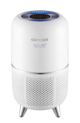 Concept Perfect Air Smart CA1020 HEPA Luftreiniger mit Drei Luftfilterstufen Luftumwälzung: 150 m³/h für Räume bis zu 20 m² Staubpartikelsensor, Weiß von Concept