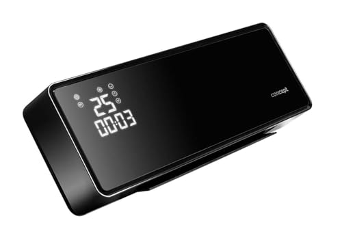 Concept QH4001 Keramik Wandheizung mit Fernbedienung LED-Display Keramik-Wandheizlüfter Timer Lüfterfunktion Oszillation 2000W bis zu 20 m2 Schwarz (Schwarz) von Concept