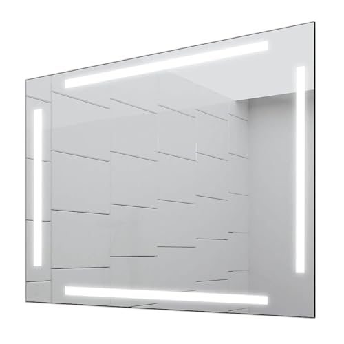 Concept2u® Badspiegel Enjoy Badezimmerspiegel mit 4.000K neutralweißer Beleuchtung 100 cm Breit x 60 cm Hoch Licht Links+RECHTS+Oben+UNTEN von Concept2u