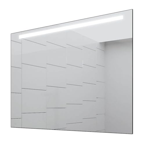 Concept2u® Badspiegel Enjoy Badezimmerspiegel mit 4.000K neutralweißer Beleuchtung 50 cm Breit x 50 cm Hoch Licht Oben von Concept2u