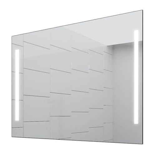 Concept2u® Badspiegel Enjoy Badezimmerspiegel mit 4.000K neutralweißer Beleuchtung 80 cm Breit x 70 cm Hoch Licht Links+RECHTS von Concept2u