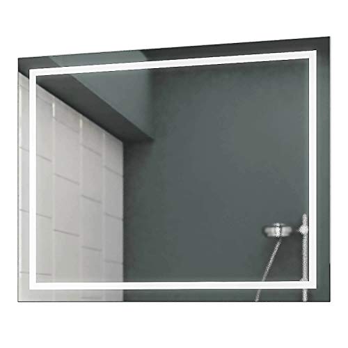 Concept2u LED Badspiegel Badezimmerspiegel Wandspiegel Bad Spiegel - 3000K Warmweiß 70 cm Breit x 80 cm Hoch Allegro Licht umlaufend von Concept2u