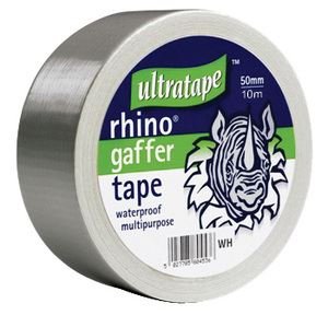 Rhino Tuch Gaffer Tape Silber 50mm X 10m Wasserdichte Mehrzweck Duct Schwere Gaffa Reparaturband Rolle Stark Teppich Protect Indoor Outdoor Verpackung Paket Bündelung Isolierung Bindung Verstärkt von Concept4u