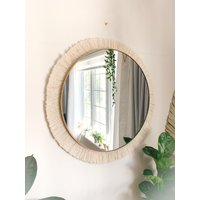 Großer Runder Spiegel Mit Fransen/Makramee Wanddeko Gold Natur Großer Runder Spiegel Mit Fransen/Makramee Wanddeko Gold Natur von ConceptionsMak