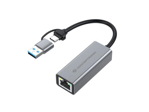 CONCEPTRONIC ABBY08G USB-zu-Gigabit-Netzwerkadapter USB3.2 Gen 1 -> RJ45 von Conceptronic