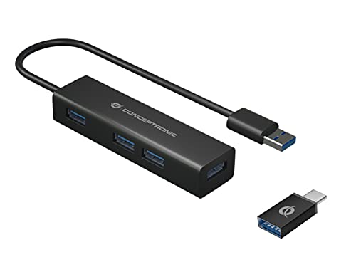 CONCEPTRONIC Conceptronic HUBBIES06B USB 3 2 Gen 1 3 1 Gen 1 Typ A 5000 Mbit s Schwarz von Conceptronic