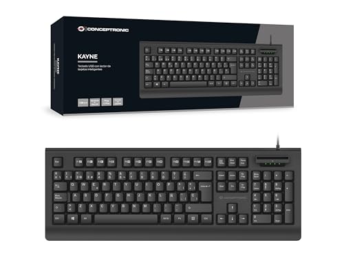 CONCEPTRONIC KAYNE01ES USB Keyboard with Smart ID Card Reader, Spanish Layout CONCEPTRONIC KAYNE01ES USB Keyboard with Smart ID Card Reader, Spanish Layout von Conceptronic