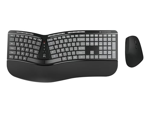 CONCEPTRONIC ORAZIO02US Ergo Kabelloses ergonomisches Tastatur- und Maus-Set, QWERTY EN (US) von Conceptronic