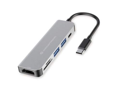 CONCEPTRONIC USB-C Dockingstation, HDMI, 2X USB-A, SD, TF Kartenleser, 6-in-1 von Conceptronic
