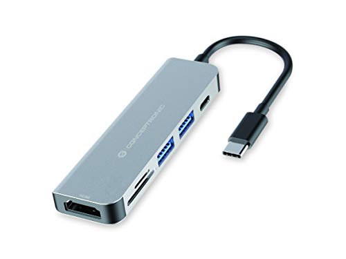 Conceptronic DONN02G Multifunktionaler 6-in-1-USB-C-zu-HDMI/USB-C PD/USB 3.0/SD/TF-Multiport-Adapter Conceptronic DONN02G Multifunktionaler 6-in-1-USB-C-zu-HDMI/USB-C PD/USB 3.0/SD/TF-Multiport-Adapter von Conceptronic