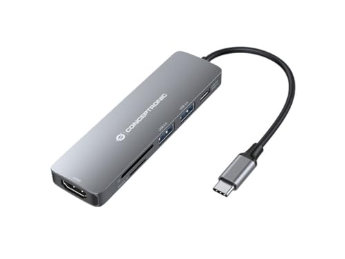 Conceptronic DONN11G Multifunktionaler 6-in-1 USB Adapter-Hub USB-C-zu-HDMI/USB-C PD/USB 3.0/USB 2.0/SD/TF-Multiport-Adapter Conceptronic DONN11G Multifunktionaler 6-in-1 USB Adapter-Hub USB-C-zu-HDMI/USB-C PD/USB 3.0/USB 2.0/SD/TF-Multiport-Adapter von Conceptronic