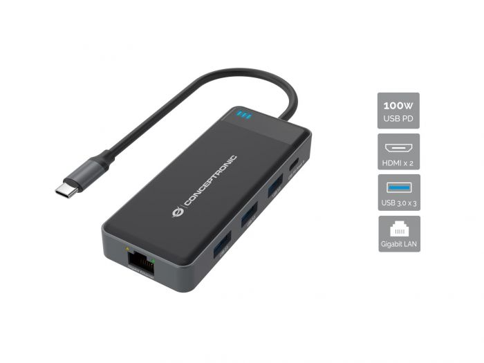 Conceptronic Donn14 G 7 In 1 Usb 3.2 Gen 1 Dockingstation Usb Hub Laptop Adapter  B-Ware von Conceptronic