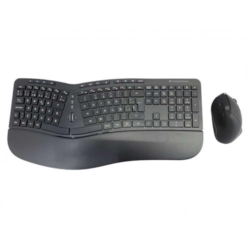 Conceptronic ORAZIO02ES Ergo Kabelloses Set aus ergonomischer Tastatur und vertikaler Maus, spanisch von Conceptronic