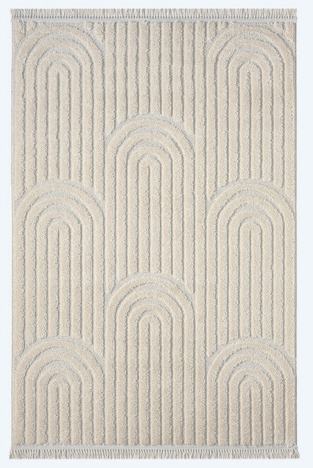 Conceptum Hypnose Teppich 3D Boho Design, Rechteckig, Höhe: 2 mm, 1x Boho Teppich (200 x 290 cm) Scandi Design Cut & Loop von Conceptum Hypnose