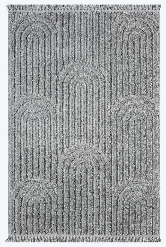 Conceptum Hypnose Teppich 3D Boho Design, Rechteckig, Höhe: 2 mm, 1x Boho Teppich (200 x 290 cm) Scandi Design Cut & Loop von Conceptum Hypnose