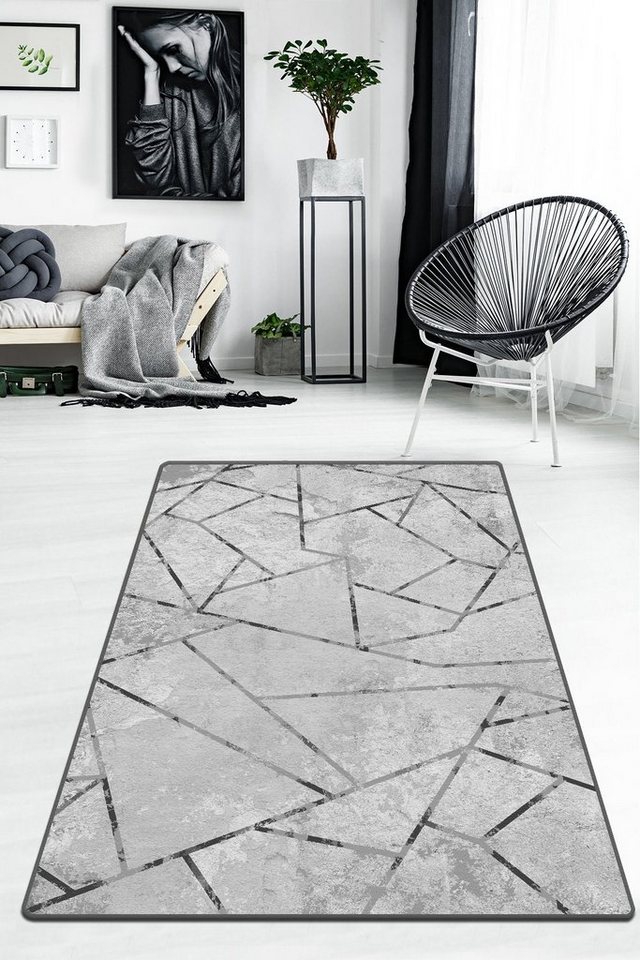 Teppich Grau, 80 x 140 cm, 50% Samtgewebe / 50% Polyester, Conceptum Hypnose von Conceptum Hypnose