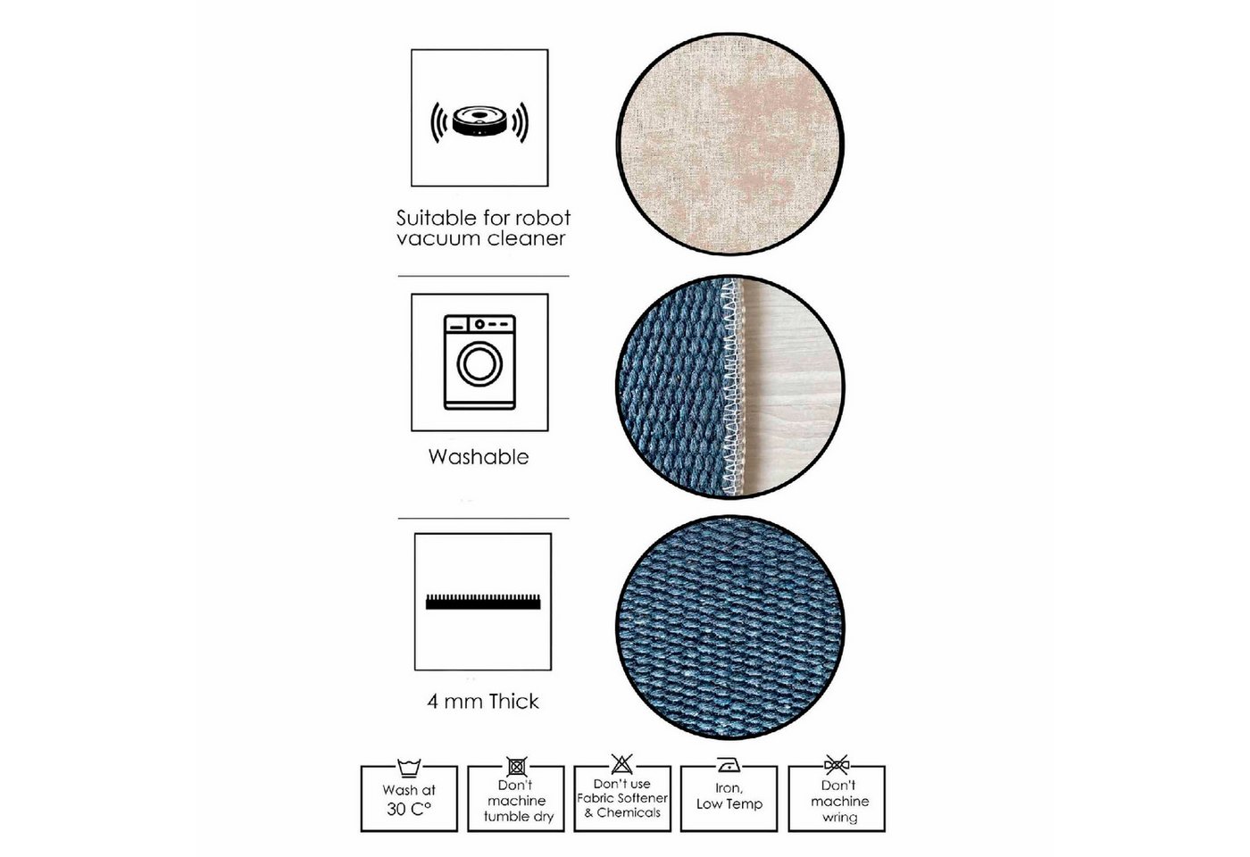 Conceptum Hypnose Teppich 100% COTTON, 120 x 180 cm T4469 von Conceptum Hypnose