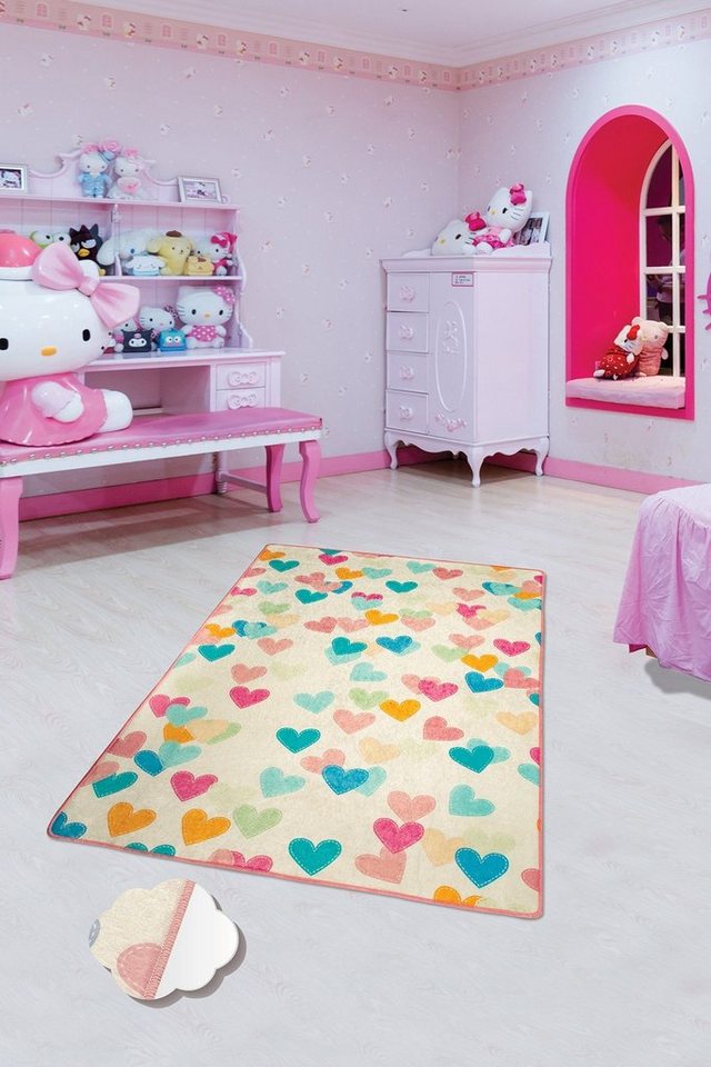 Teppich Hearts CHL, Bunt, 140 x 190 cm, 100% Samtstoff, Conceptum Hypnose von Conceptum Hypnose