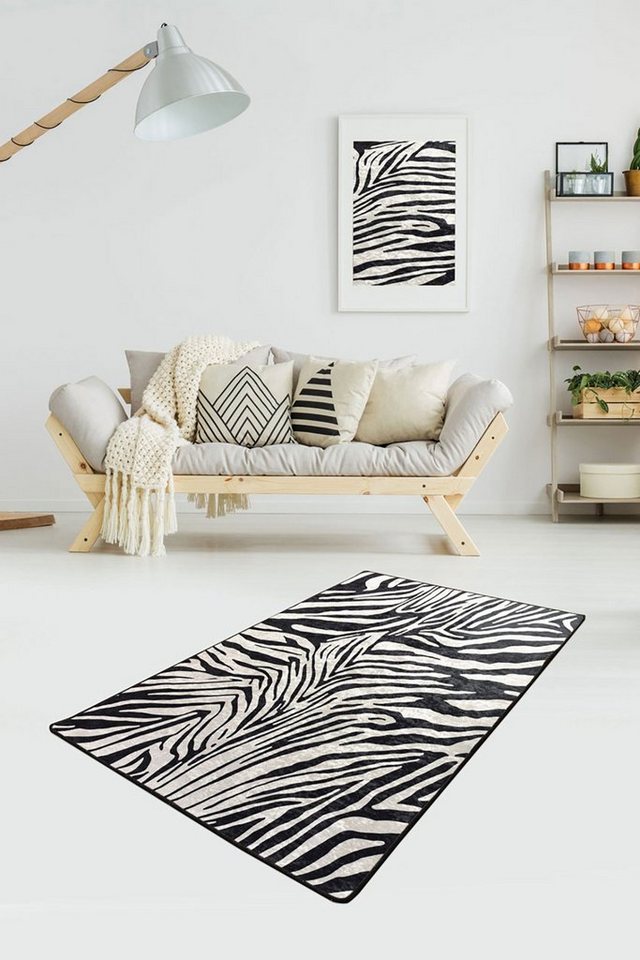 Teppich Zebra CHL, Bunt, 160 x 230 cm, 50% Samtgewebe / 50% Polyester, Conceptum Hypnose von Conceptum Hypnose