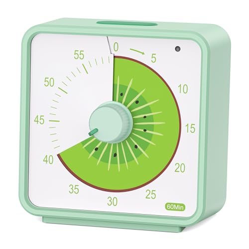 Conchstar Visueller 60-Minuten-Timer für Kinder, Countdown-Timer für Klassenzimmer und Küche, Schreibtisch-Timer für Studium, Zeit-Manager-Werkzeug für Kinder mit Muster (Kiwis) von Conchstar
