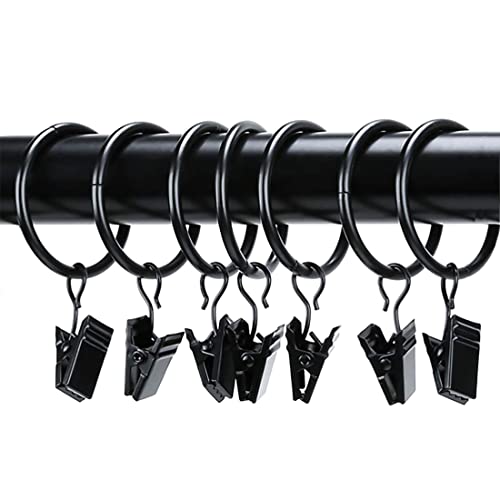 Concisea Pack of 40 Curtain Rings Clips Curtain Rings with Clip Metal Curtain Ring Clips Suitable for Hanging Curtains in Kitchen, Bathroom, Bedroom, Living Room, Balcony, etc von Concisea