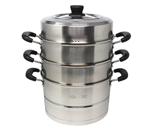 Concord Premium-Dampfgarer-Set mit 3 Ebenen, Edelstahl, 32 cm von Concord Cookware
