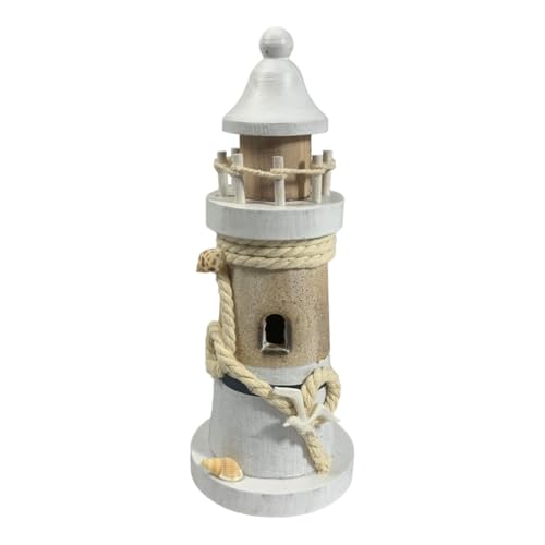 Concord GmbH Leuchtturm Deko Maritim Weiß Badezimmer Sommer Terrasse Balkon Holz Ø 8cm 20H von Concord GmbH