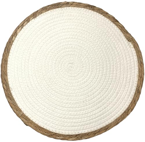 Concord GmbH Platzset Untersetzer Seegras Baumwolle Weiß Natur Rund Tischdeko Küche 38cm Ø Concord GmbH Platzset Untersetzer Seegras Baumwolle Weiß Natur Rund Tischdeko Küche 38cm Ø von Concord GmbH