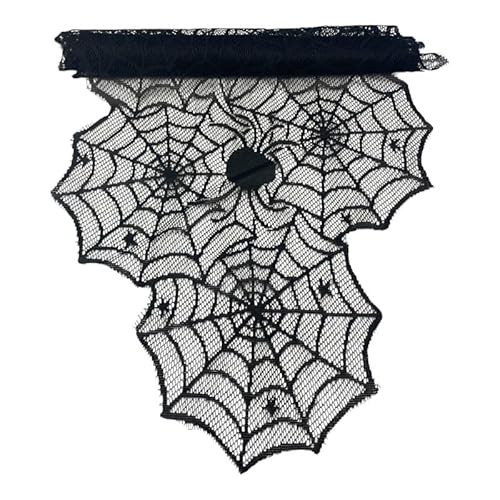 Concord GmbH Tischläufer Schwarz Spinnennetz Halloween Herbst Tischdeko 185x43cm LxB von Concord GmbH