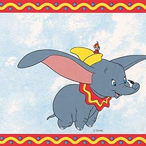 Concord Wallcovering S vorgekleisterte Tapetenbordüre Dumbo der Elefant, klassisches Kinderzimmer-Wanddekor, rot, blau, gelb, Größe 17,8 cm x 41262410 von CONCORD WALLCOVERINGS ™