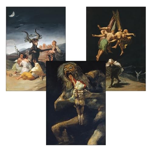 3er-Set Francisco de Goya Drucke | A3 matte Kunstdrucke auf Archivpapier | Klassische Kunst Wandbild | Gotische Schwarze Romantik Art Print | Wanddeko Gedruckt in Berlin (Ungerahmt) von Concrete Schoolyard