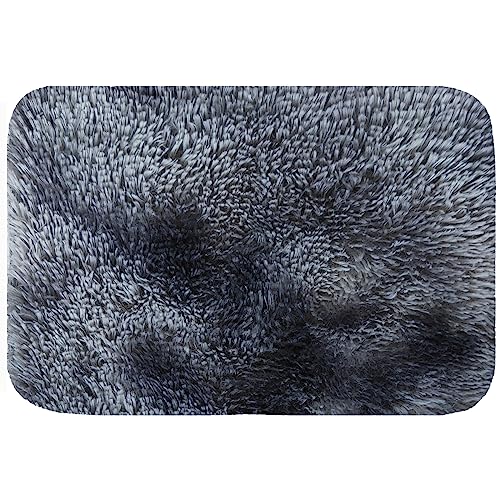 ConCus-T Graue Badematte Teppich für Mädchen Jungen Schlafzimmer Shag Kunstfell flauschig grauer Teppich niedliche pelzige Matte für Badewanne Wohnzimmer, dunkelgrau, 40 x 60 cm von Concus-T