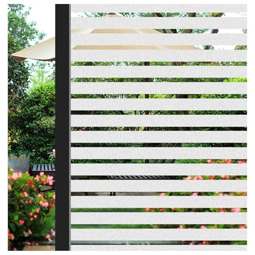 Concus-T Selbstklebend statische Fensterfolie Sichtschutzfolie Streifen Folie für Büro ohne Klebstoff 90x200cm von Concus-T