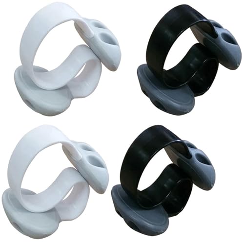 Condello Casa Kabelclips Kabelklemme Schreibtisch nicht Klebend, Kabelhalter Kabelschellen Tischkante Gewichtet, Silikon Draht Kordel Kabelbefestigung Halter für PC Handy Ladekabel (2 Weiss+2 Schwarz) von Condello Casa