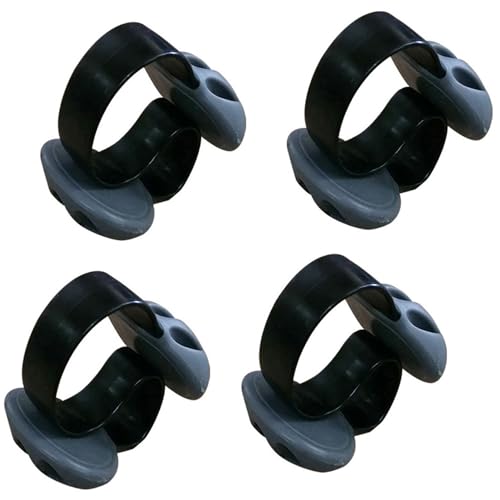 Condello Casa Kabelclips Kabelklemme Schreibtisch nicht Klebend, Kabelhalter Kabelschellen Tischkante Gewichtet, Silikon Draht Kordel Kabelbefestigung Halter für PC Handy Ladekabel (4 Schwarz) von Condello Casa