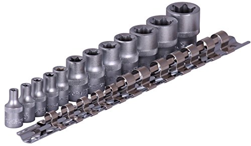 12tlg. Steckschlüssel Einsätze außen Torx Nuß E-Profil 1/4 + 3/8" E2 - E20 Nuss von Condor