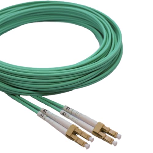 Conectra® - Glasfaser Patchkabel | OM3 | Multimode | Duplex | LC/UPC auf LC/UPC | Farbe Aqua | ideal für FTTH Heimnetzwerke | LWL Lichtwellenleiter Glasfaserkabel (Länge 1 m) von Conectra