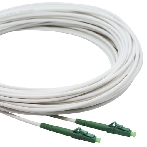 Conectra® - Glasfaserkabel | OS2 | LC/APC auf LC/APC | weiß | ideal für Heimnetzwerke | passend für Deutsche Telekom, Vodafone, 1&1, Deutsche Glasfaser und viele mehr (Länge 0,25 Meter) von Conectra