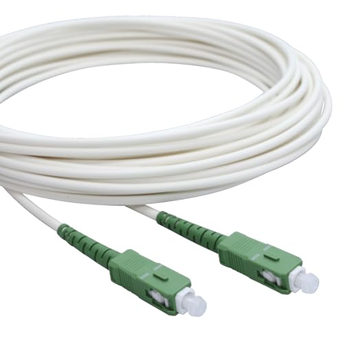 Conectra® - Glasfaser Patchkabel | OS2 | Singlemode | Simplex | SC/APC auf SC/APC | weiß | ideal für FTTH Heimnetzwerke | LWL Lichtwellenleiter Glasfaserkabel (Länge 5 Meter) von Conectra