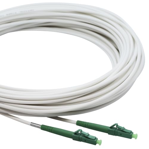 Conectra® - Glasfaserkabel gepanzert | OS2 | LC/APC auf LC/APC | weiß | ideal für Heimnetzwerke | passend für Deutsche Telekom, Vodafone, 1&1, Deutsche Glasfaser und viele mehr (Länge 10 Meter) von Conectra